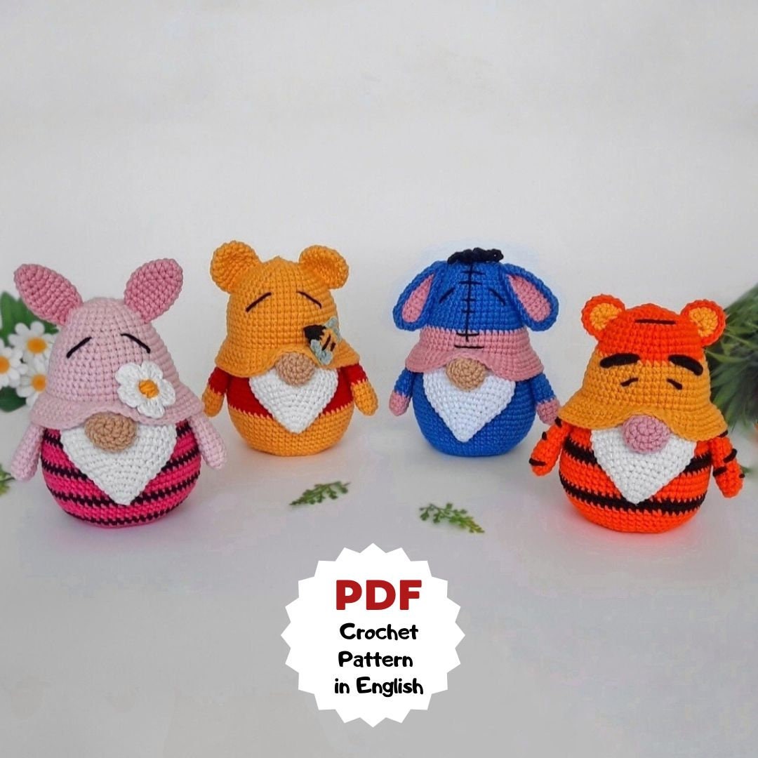 Gnomes Crochet Patterns, Spring Gnomes, Garden Gnomes, Crochet Birthday Gift, Cute Crochet