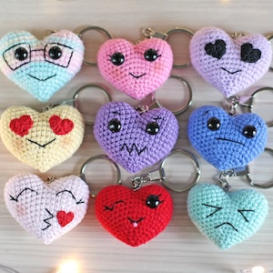 Crochet heart keychain pattern beginner amigurumi keychain pattern valentines gift diy image 8