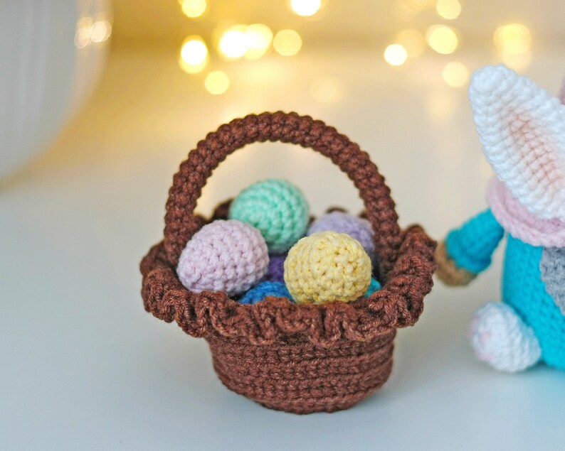 Easter crochet bunny gnome pattern easy amigurumi easter rabbit ornament cute crochet easter basket image 4