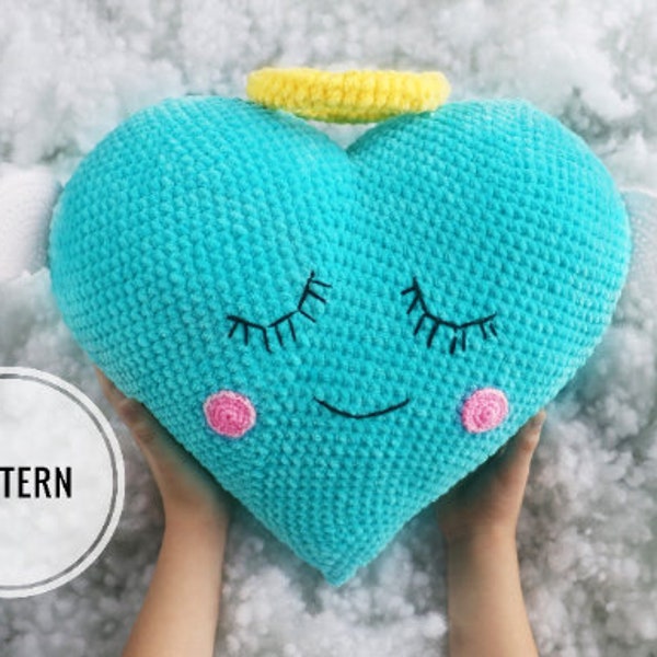 HÄKELN HERZ KISSEN Muster / Großes Plüsch Herz Amigurumi / Häkelkissen Herz für Deko