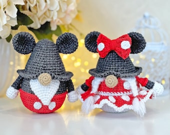 Mouse gnome crochet pattern - easy amigurumi mouse gnome decor - cute crochet gift