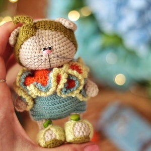 Amigurumi crochet pattern of rabbit and cat in clothes image 4