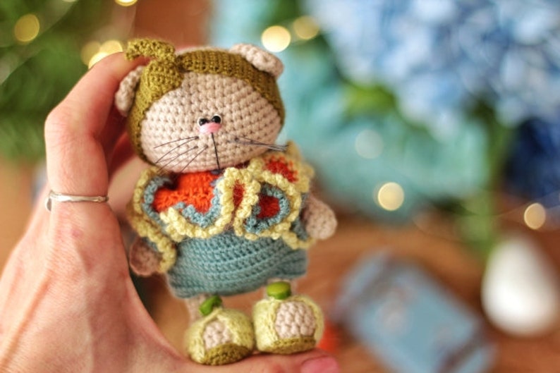 Amigurumi crochet pattern of rabbit and cat in clothes image 4