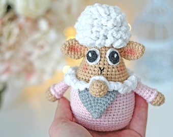 Easter crochet sheep gnome pattern - easy amigurumi easter sheep - cute crochet easter decor