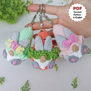 Crochet pattern Easter gnomes, Rabbit crochet gnomes, Small Easter gnomes for Easter basket, Spring gnomes