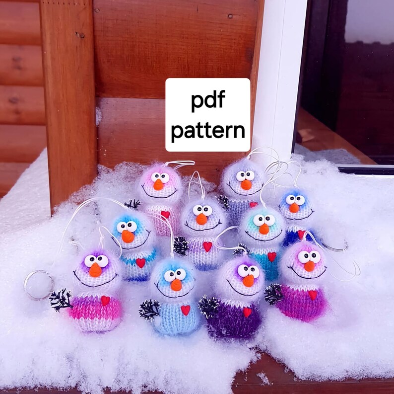 Snowman Pattern, Knitted Snowman, Gnome Toy, New Year's Gift, Christmas