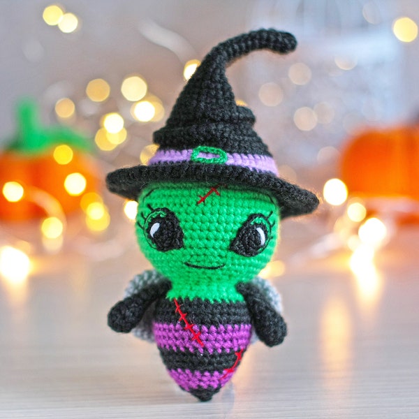 Нalloween crochet bee pattern - creepy amigurumi patterns - diy halloween decor