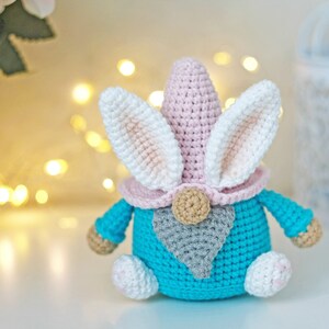 Easter crochet bunny gnome pattern easy amigurumi easter rabbit ornament cute crochet easter basket image 5