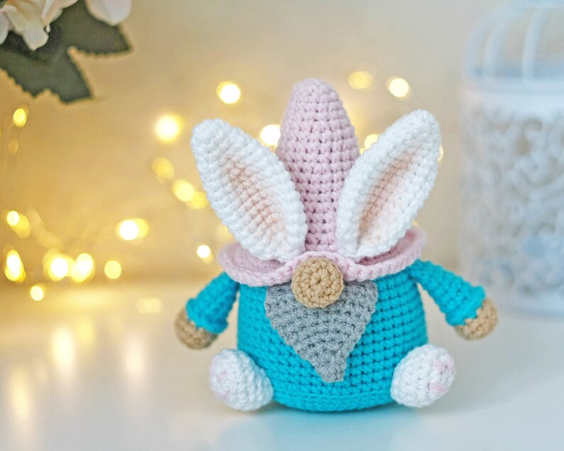 Easter crochet bunny gnome pattern easy amigurumi easter rabbit ornament cute crochet easter basket image 5