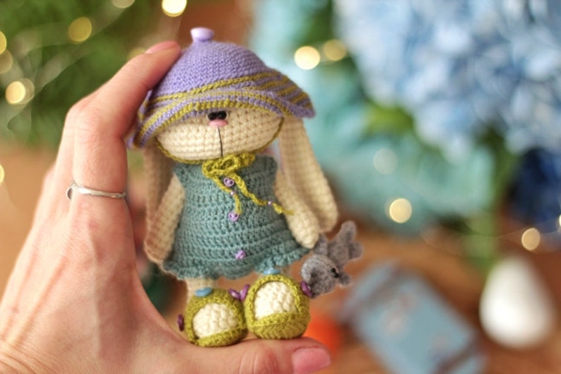 Amigurumi crochet pattern of rabbit and cat in clothes image 3