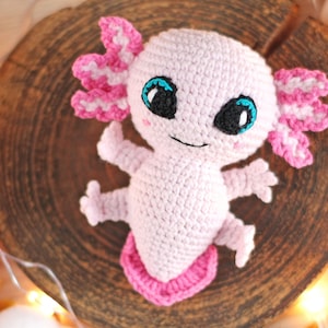 Axolotl crochet pattern amigurumi - crochet dragon - easy crochet sea creature