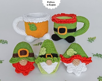 Set of 3 Leprechaun crochet patterns, Father’s Day gift, Beer Leprechaun, Patterns for St. Patrick’s Day