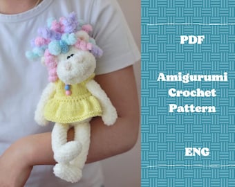 Amigurmi Unicorn crochet Pattern,crochet pattern of funny toy,amigurumi unicorn