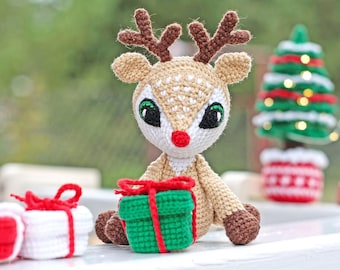 Deer crochet pattern - christmas amigurumi - crochet christmas decorations - crochet gift pattern