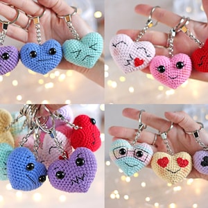 Crochet heart keychain pattern beginner amigurumi keychain pattern valentines gift diy image 1