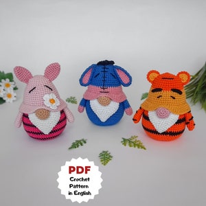 Crochet pattern gnomes, Garden gnomes, Cute crochet gnome, Easy crochet patterns, Crochet gnomes