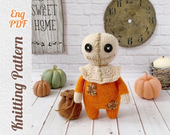 Sam Spirit Halloween, Knitting Pattern Monster Doll, Halloween Decor PDF, Instant download
