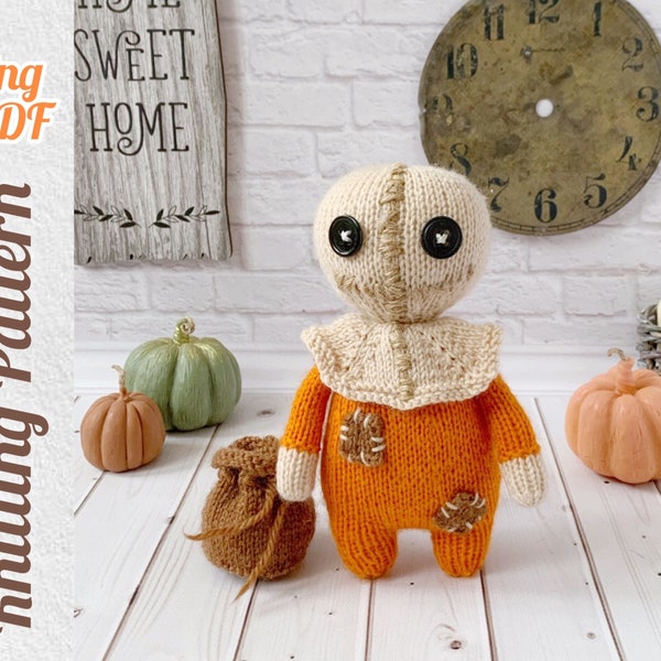 Sam Spirit Halloween, Knitting Pattern Monster Doll, Halloween Decor PDF, Instant download