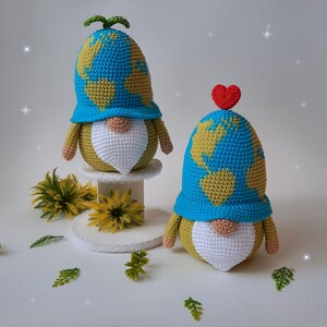 Crochet pattern EARTH gnome, cute earth day gnome, ecology gnome crochet pattern, eco friendly gift image 4