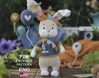 Crochet pattern bunny in clothes pdf in English Easter Bunny Crochet Tutorial Cute crochet rabbit pattern Crochet cute bunny doll amigurumi