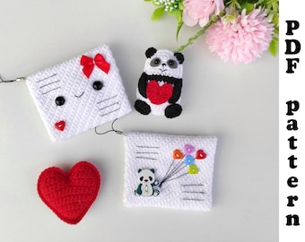 Crochet pattern - love letter pattern- Crochet envelope pattern- Valentines day pattern- English PDF pattern
