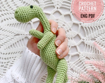 Dinosaur Crochet Pattern, Nursery decor, Stuffed Animal, Amigurumi Toy, English Tutorial PDF.