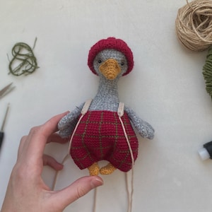 Amigurumi crochet PATTERN Christmas crochet goose toy with clothes on ENGLISH,tutorial amigurumi crochet toy,easy pattern for beginners