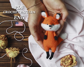 Crochet pattern cute fox amigurumi PDF in ENG Crochet fox amigurumi Crochet tutorial forest animal amigurumi Amigurumi animal Amigurumi fox