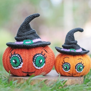 Halloween pumpkin crochet pattern easy halloween amigurumi pattern small diy halloween decor image 6