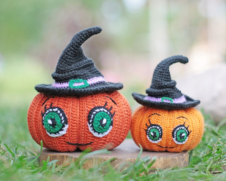 Halloween pumpkin crochet pattern easy halloween amigurumi pattern small diy halloween decor image 6