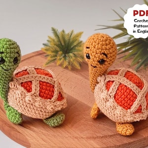 Pumpkin pie turtle crochet pattern, Turtle amigurumi, Pumpkin pie ornament, Crochet cute pattern, Fall crochet pattern image 1