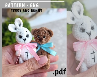 Bunny Crochet Pattern, Teddy Crochet Pattern, Crochet Patterns animals PDF tutorial