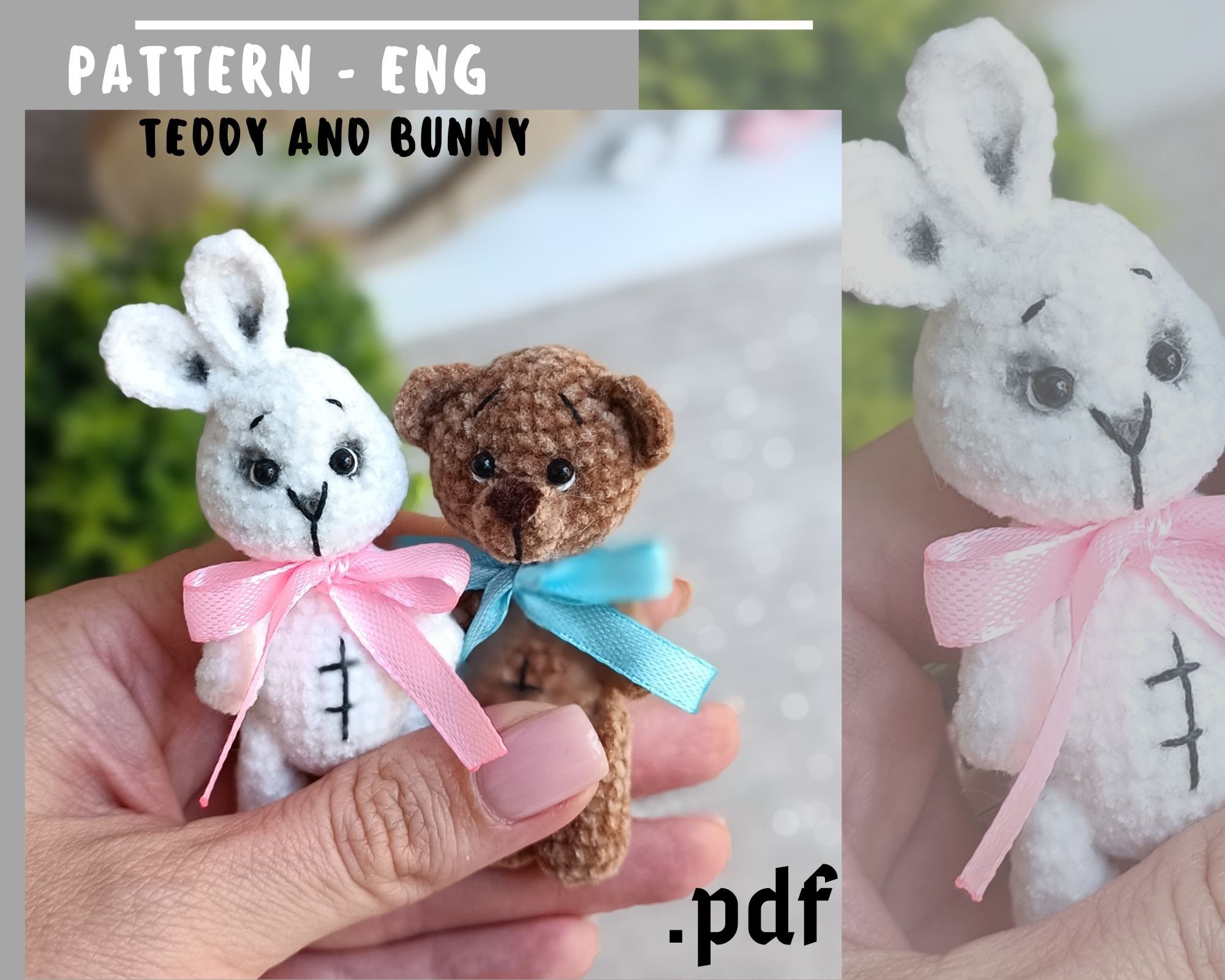 Bunny Crochet Pattern, Teddy Crochet Pattern, Crochet Patterns Animals ...