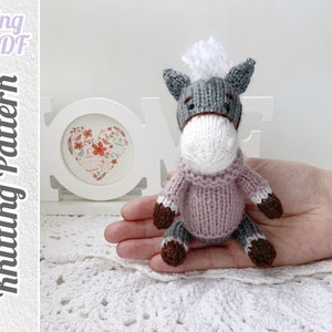 Horse Knitting Pattern, Knitted Toy Tutorials PDF, DIY Soft Toy Pattern, Knitting two needles.