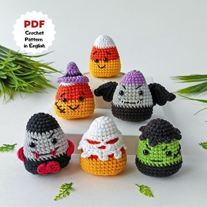 Candy Corn crochet patterns, Set of 6 patterns, Halloween crochet patterns, Autumn Candy Corn
