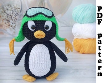 Amigurumi crochet pattern - Crochet pattern Penguin skier - English PDF pattern