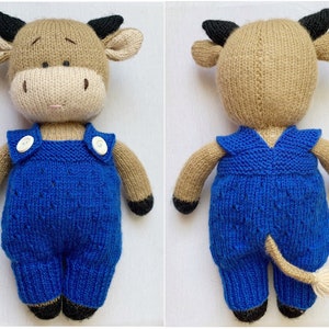 Bull Toy Knitting Pattern, Knitted Cow, symbol of year, DIY Soft Toy, Stuffed Animal Tutorial PDF image 6