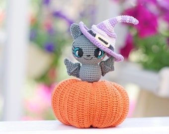 Bat crochet pattern halloween amigurumi- diy halloween decor - halloween pumpkin crochet pattern