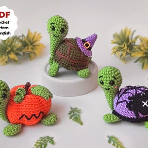 Set of 3 turtle crochet pattern, Crochet tortoise pattern, Cute crochet turtle, Amigurumi mini turtle pattern,Easy crochet, Beginner crochet