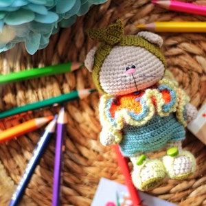 Amigurumi crochet pattern of rabbit and cat in clothes image 8