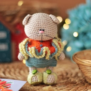 Amigurumi crochet pattern of rabbit and cat in clothes image 9