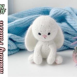 Little Bunny Knitted Pattern, Small Easter Rabbit, Knitting Soft Toy, DIY Stuffed Animal,Spring decor, Tutorial English PDF.