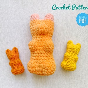 Gummy Bear Crochet Pattern, Keychain Candy, Amigurumi Toys Tutorial, Funny gift, English Pattern PDF.