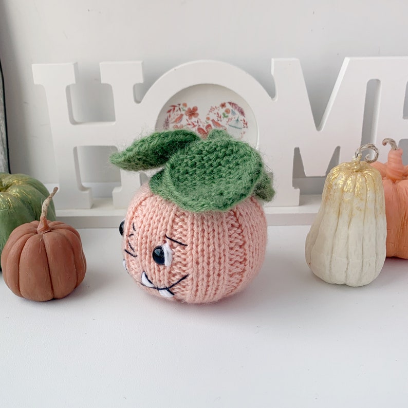 Halloween Pumpkin Knitting Pattern Knitted Fall Decor Etsy