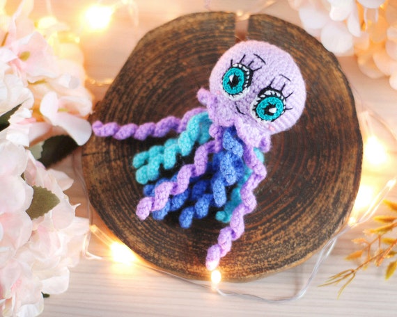Crochet jellyfish keychain hot sale