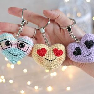 Crochet heart keychain pattern beginner amigurumi keychain pattern valentines gift diy image 7