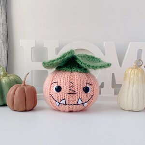 Halloween Pumpkin Knitting Pattern Knitted Fall Decor Holiday