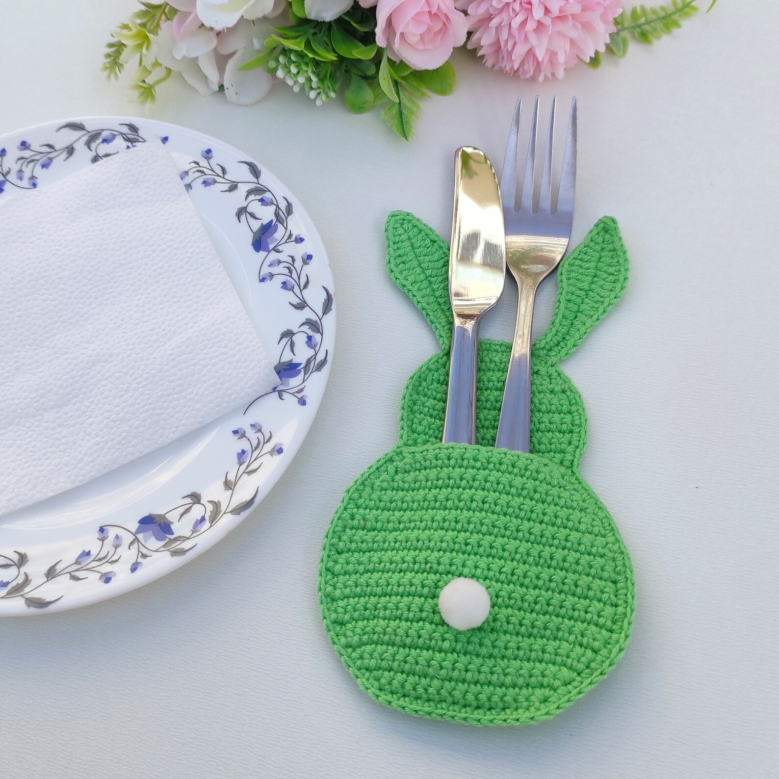 Bunny Cutlery Holder Easter Bunny Pattern Amigurumi Etsy