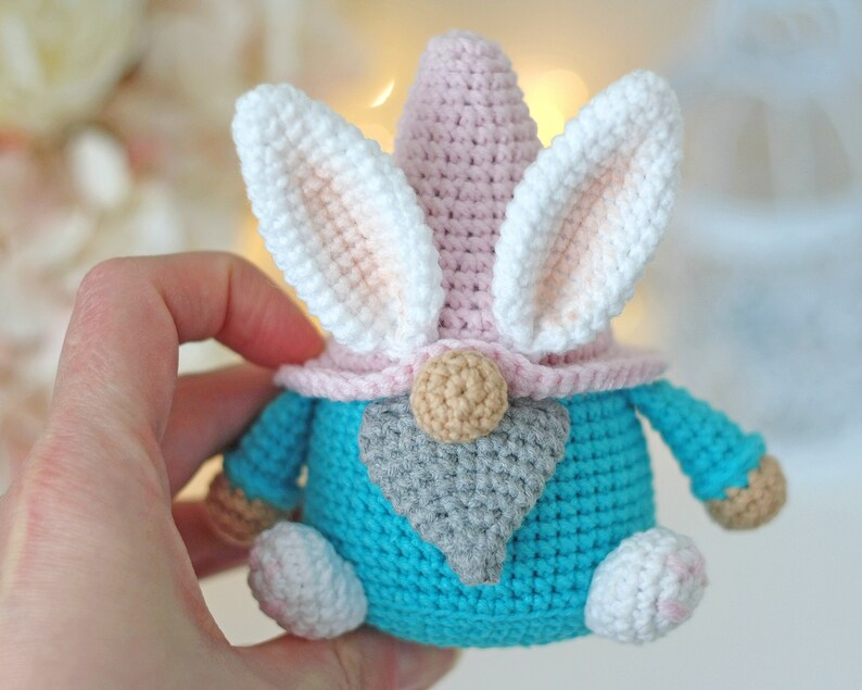 Easter crochet bunny gnome pattern easy amigurumi easter rabbit ornament cute crochet easter basket image 2
