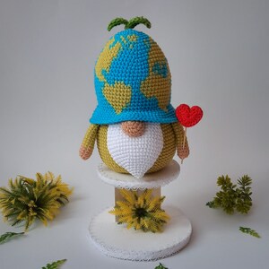 Crochet pattern EARTH gnome, cute earth day gnome, ecology gnome crochet pattern, eco friendly gift image 7